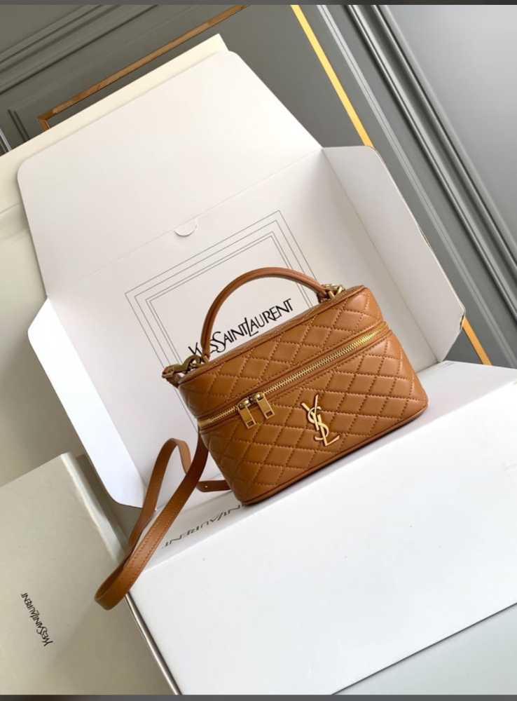 YSL Gaby Vanity Small Brown HandBag-thumb-0