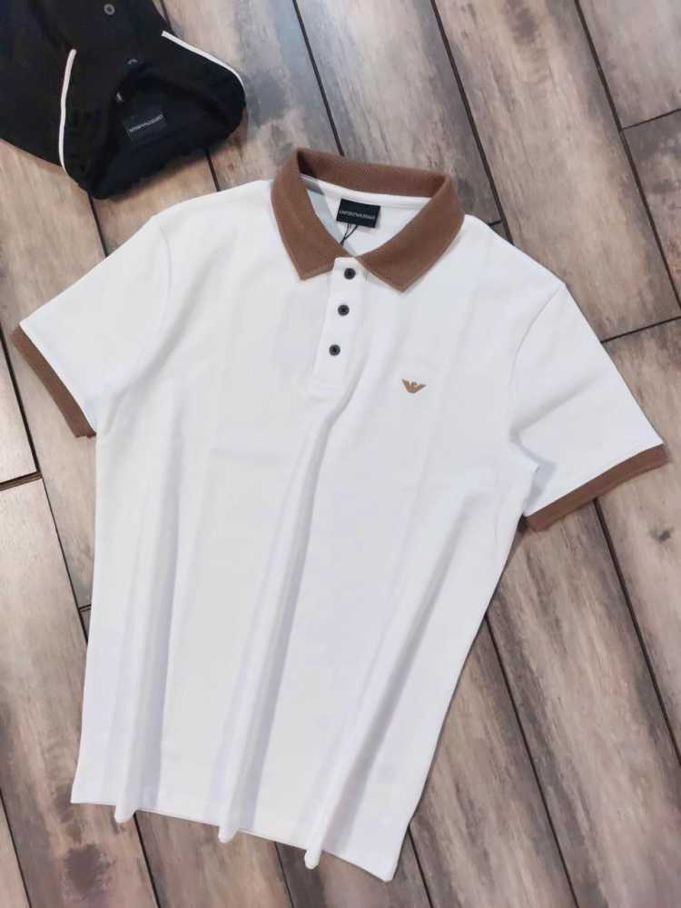 Emporio Armani White Premium Quality Polo T-shirt-thumb-2