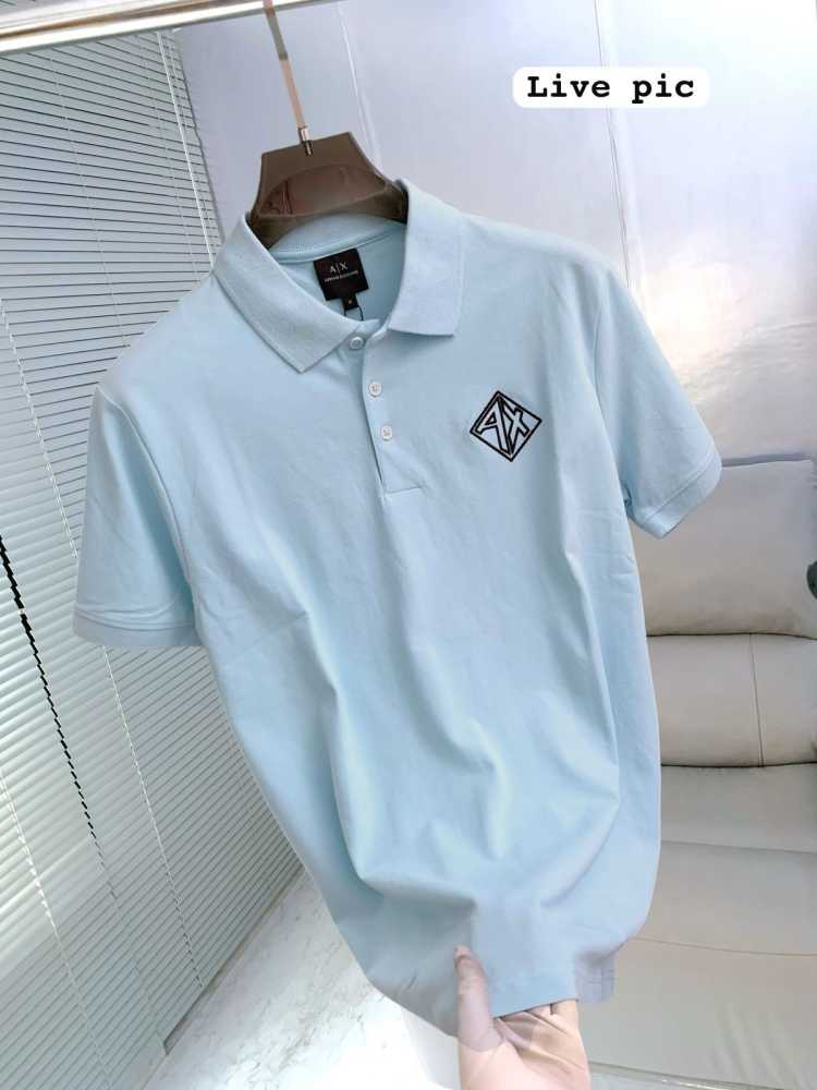 Armani Exchange Sky Blue Premium Quality Polo Shirt-thumb-1