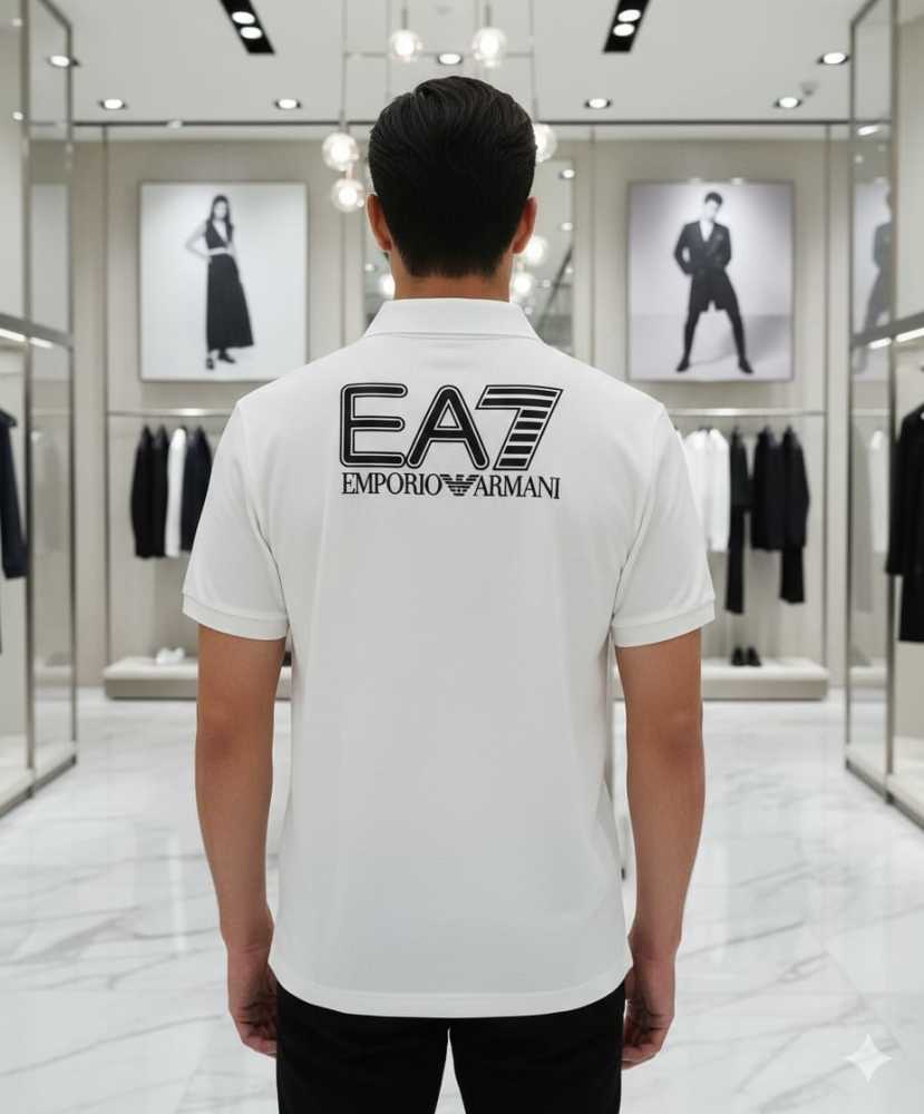 Emporio Armani White Premium Quality Polo T-shirt-3