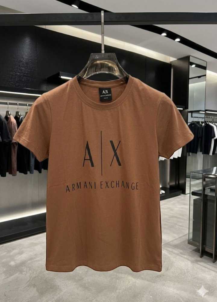 Armani Exchange Brown Premium Quality Women T-shirt-thumb-1