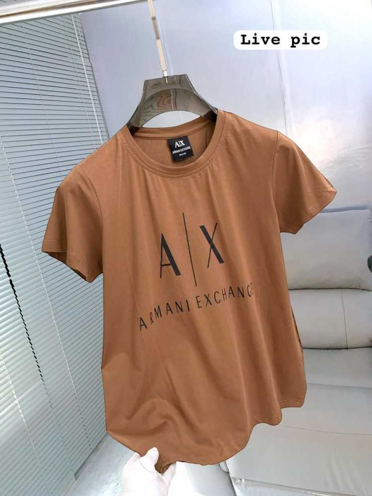 Armani Exchange Brown Premium Quality Women T-shirt-thumb-2