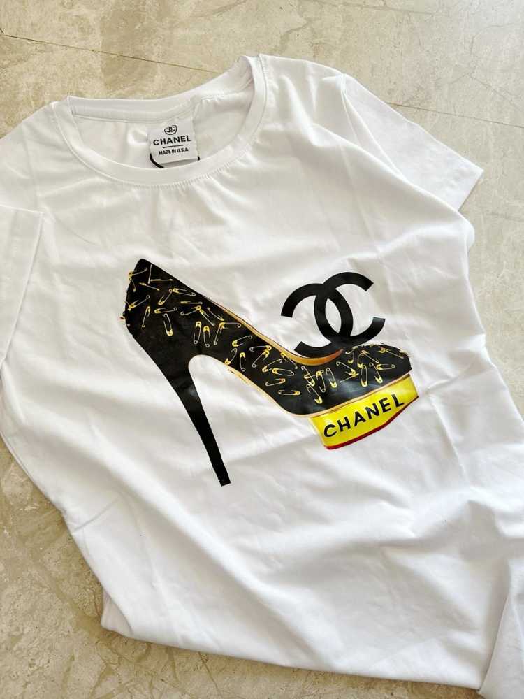 Chanel White Premium Quality T-Shirt-2