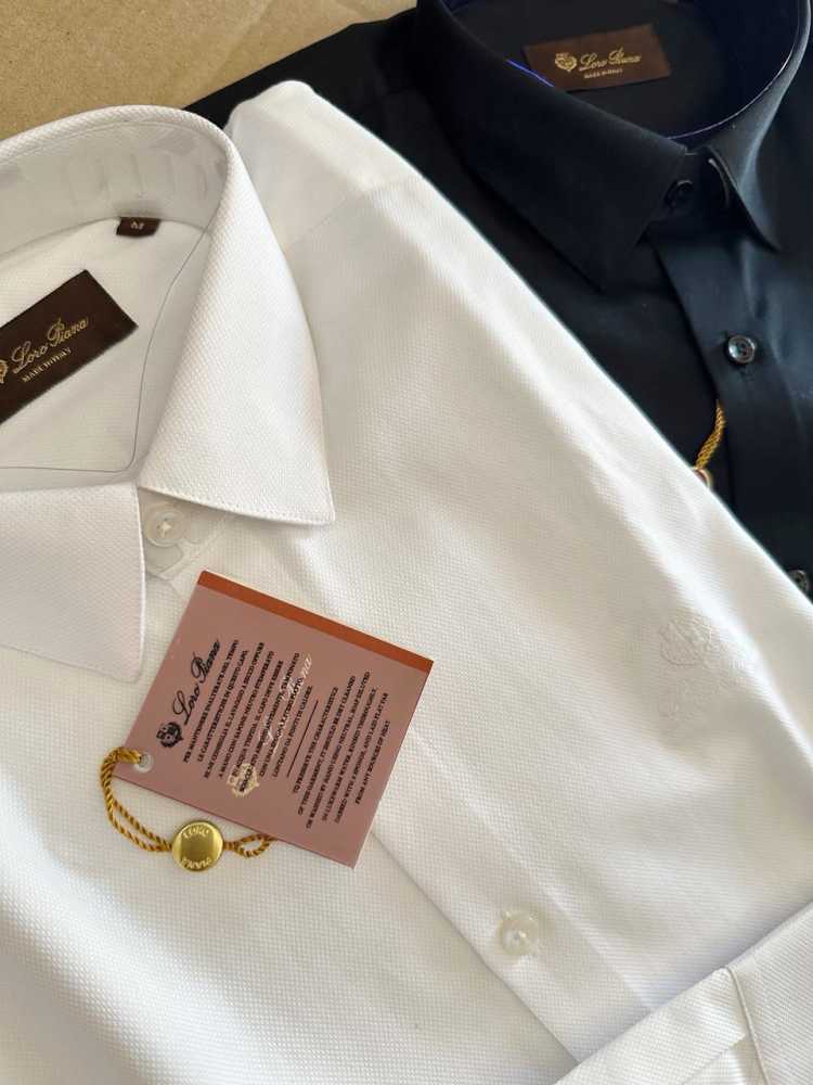 Loro Piana Embroidered White Premium Cotton Shirt-thumb-3