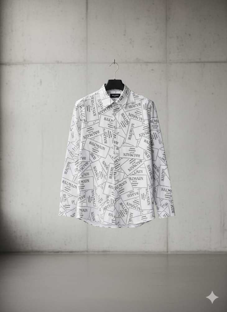 Balmain Embroidered White Premium Cotton Shirt-thumb-2