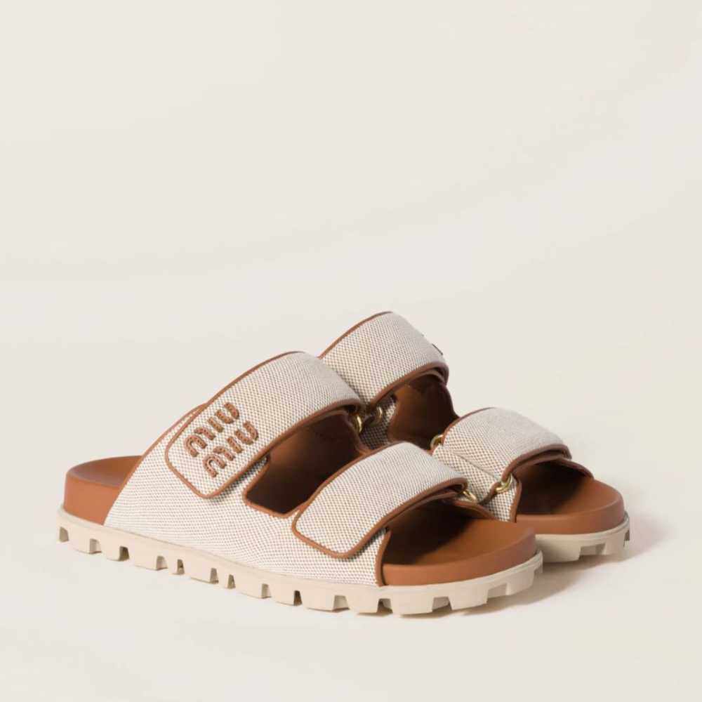 Miu Miu Beige Brandly Premium Quality Flat Slides
