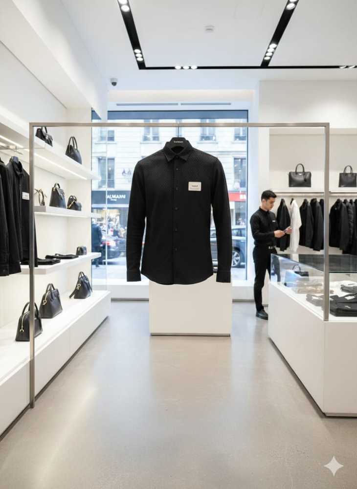 Balmain Embroidered Black Premium Cotton Shirt-2