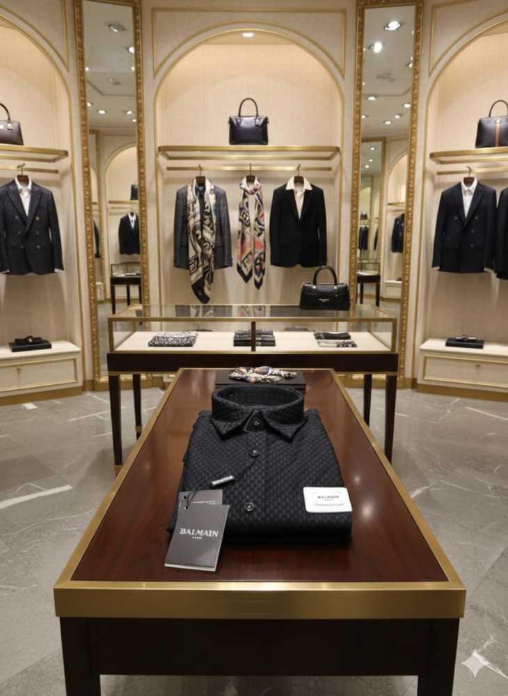 Balmain Embroidered Black Premium Cotton Shirt-3