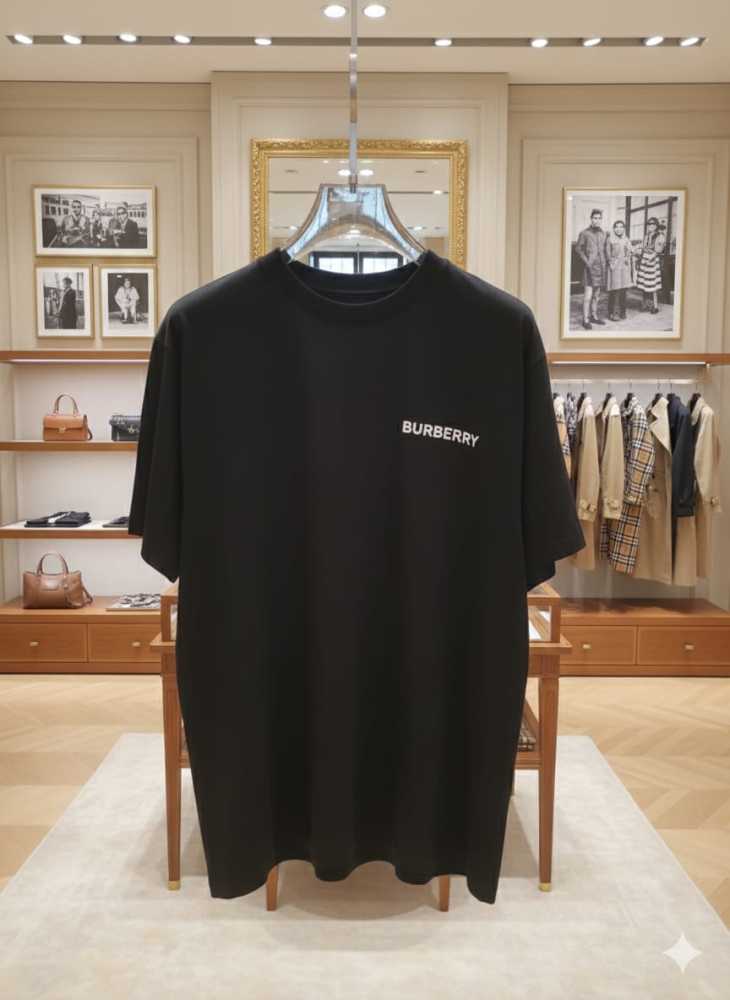 Burberry Black Premium Exclusive Polo T-shirt-thumb-3