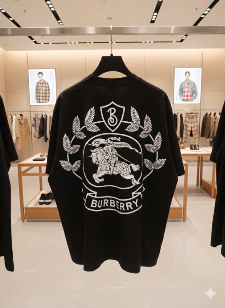 Burberry Black Premium Exclusive Polo T-shirt-thumb-4