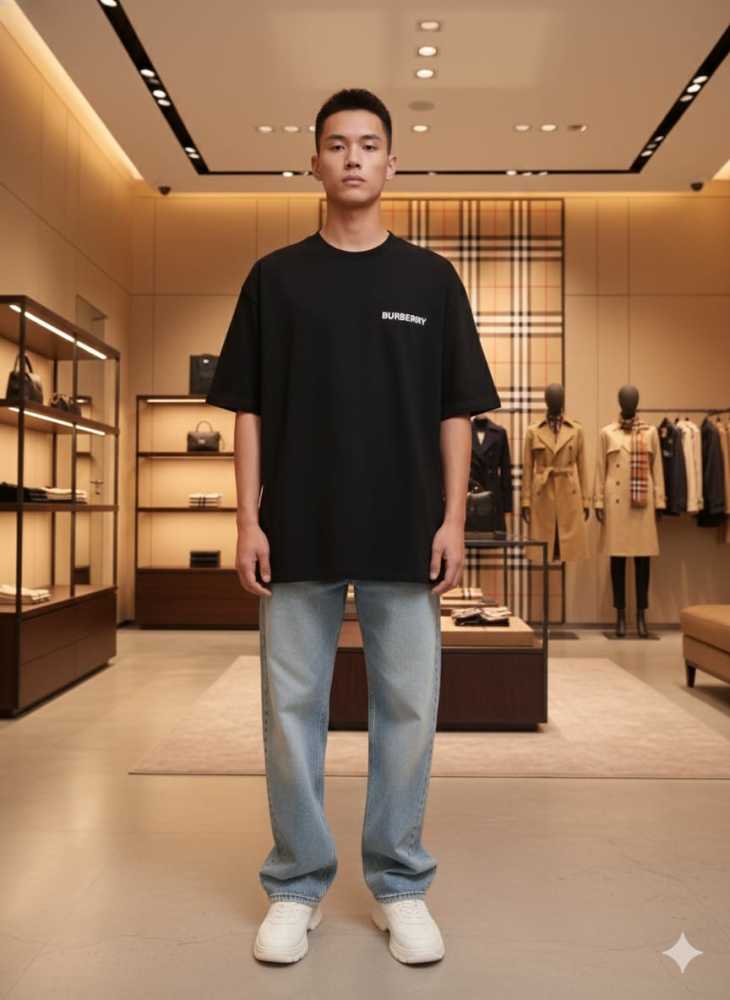 Burberry Black Premium Exclusive Polo T-shirt-thumb-1