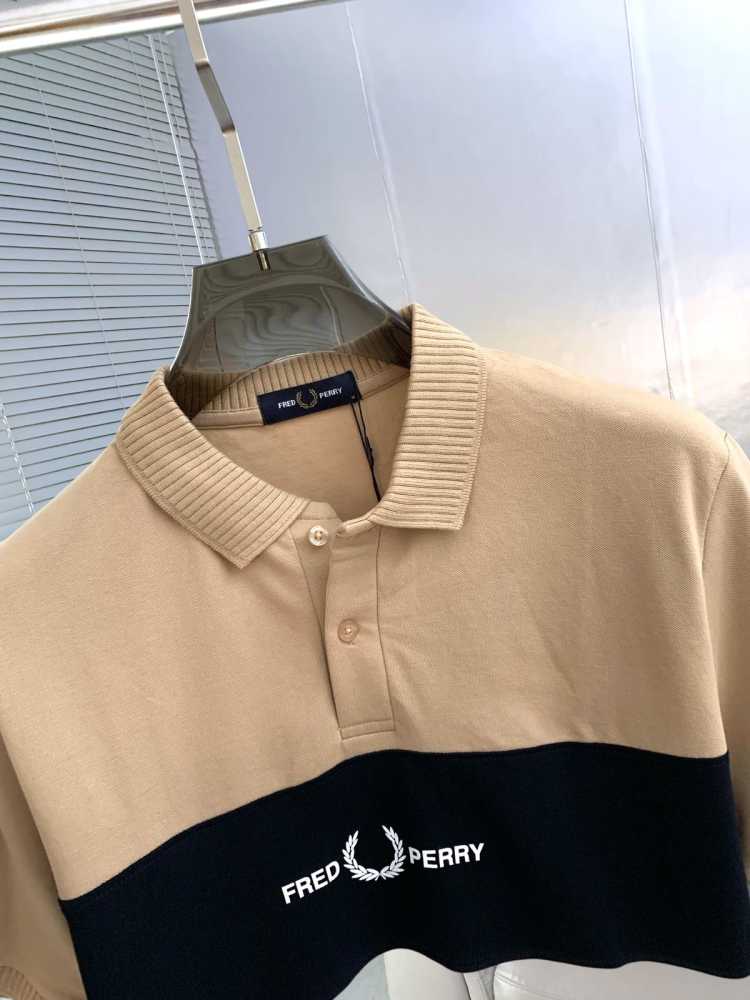 Fred Perry Embroidered logo Brown Premium T-shirt-2