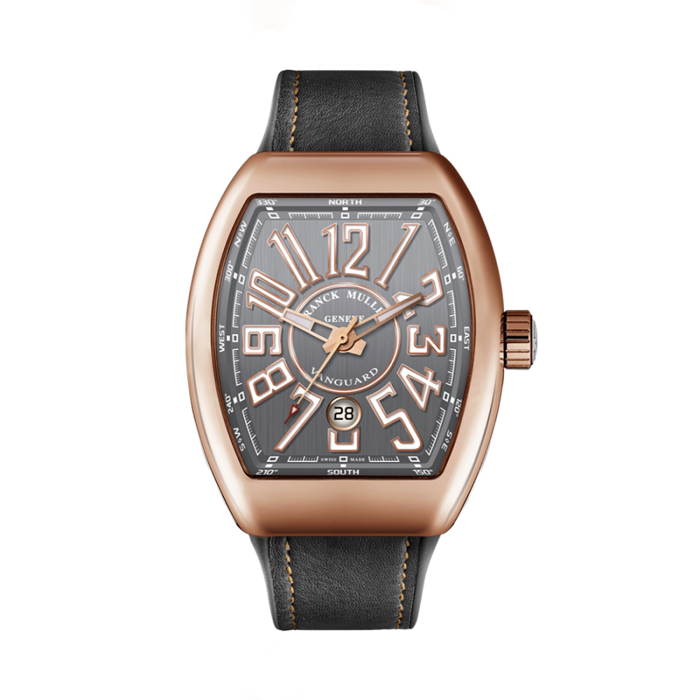 Franck Muller Vanguard 18K Rose Gold Automatic Watch V 45 SC DT 5N BR TT