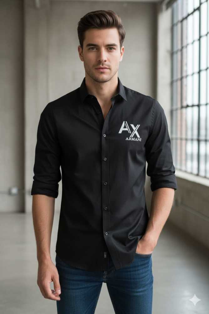 Armani Exchange Black Premium Quality Cotton Shirt