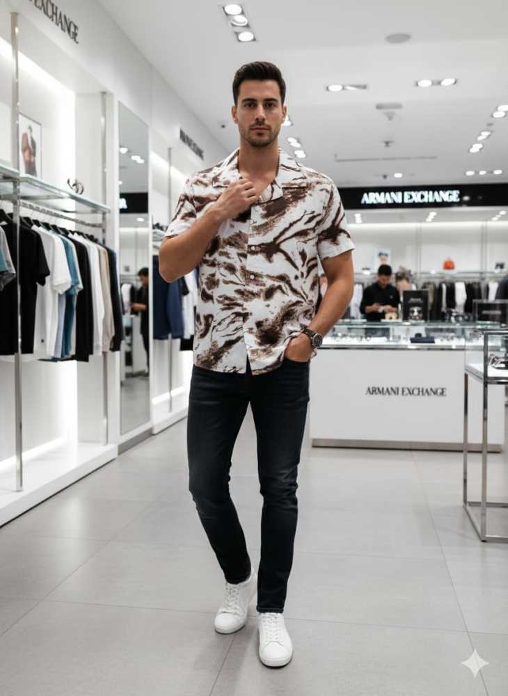 Armani Exchange Printed Premium Quality Short Sleeve Shirt