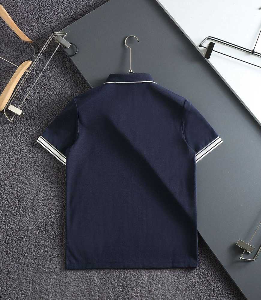 Brunello Cucinelli Blue Embroidery Premium Polo T-shirt-2