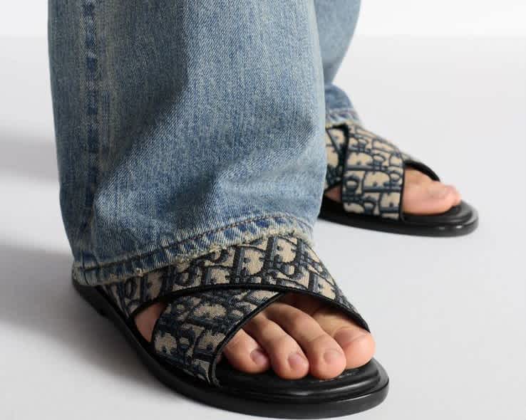 Dior Black Premium Alias Flip-flops