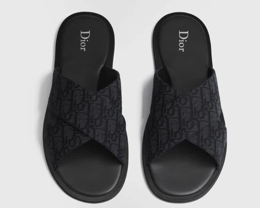 Dior Black Premium Alias Flip-flops