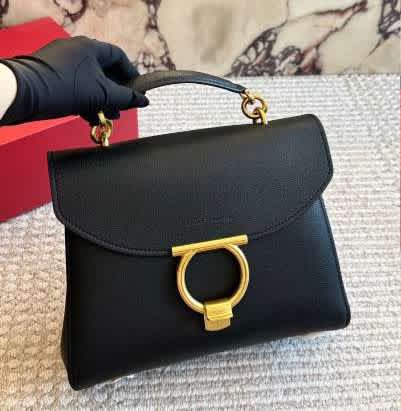 Ferragamo Gancini Black Handbag