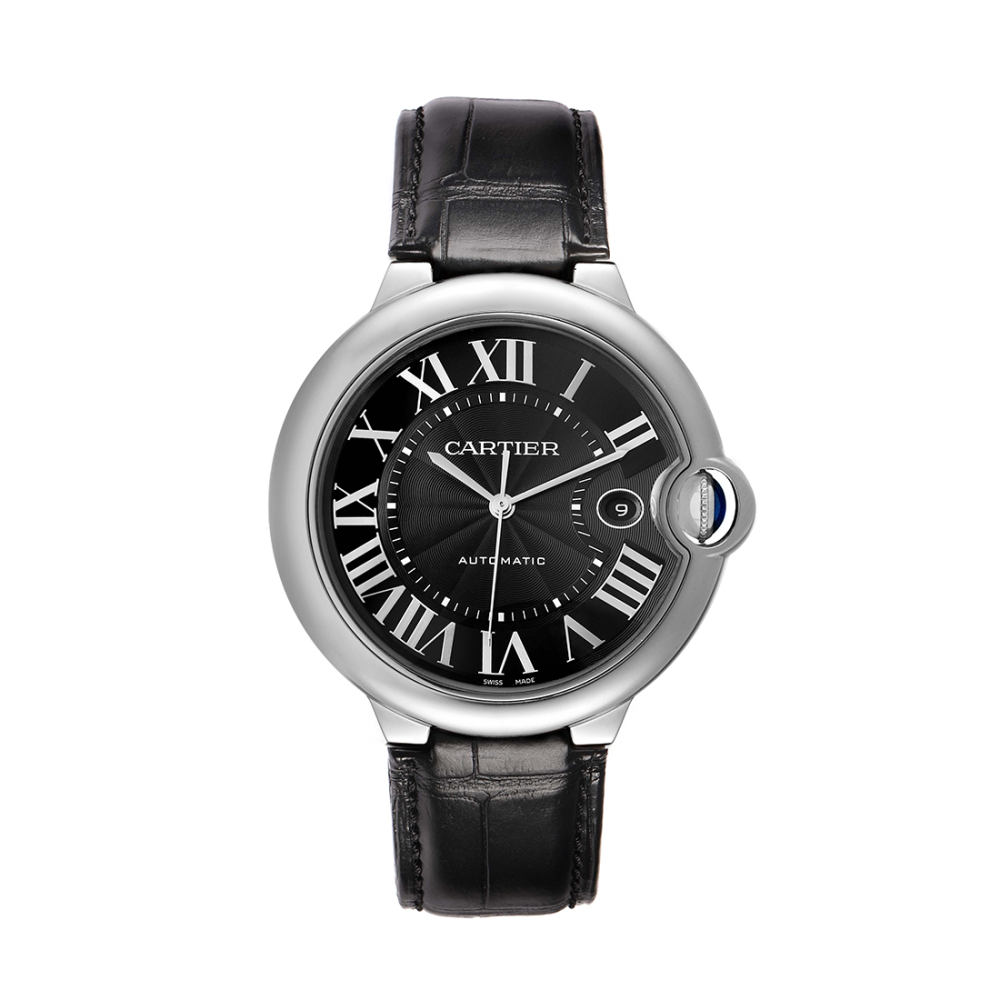 Cartier Ballon Bleu de Black Dial and Black Strap Watch WSBB0003