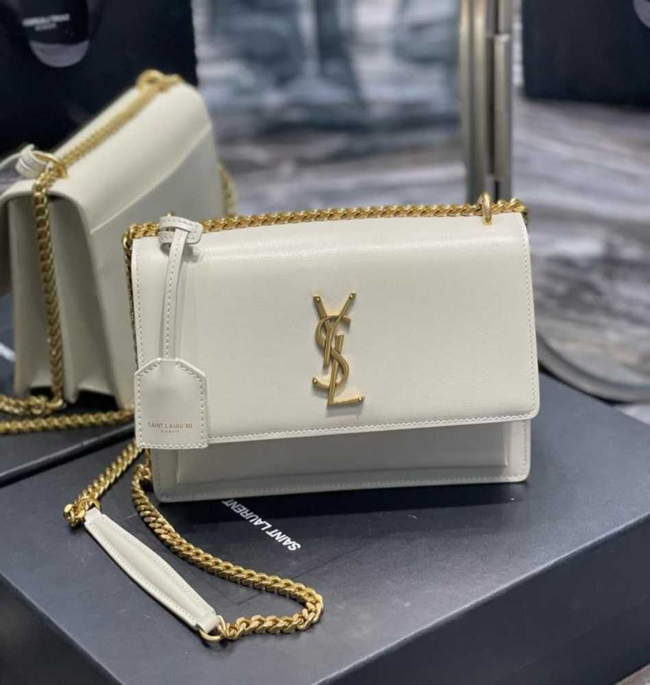 Saint Laurent Sunset Top White Sling Bag