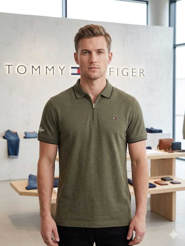 Tommy Hilfiger Dark Green Premium Quality Tees