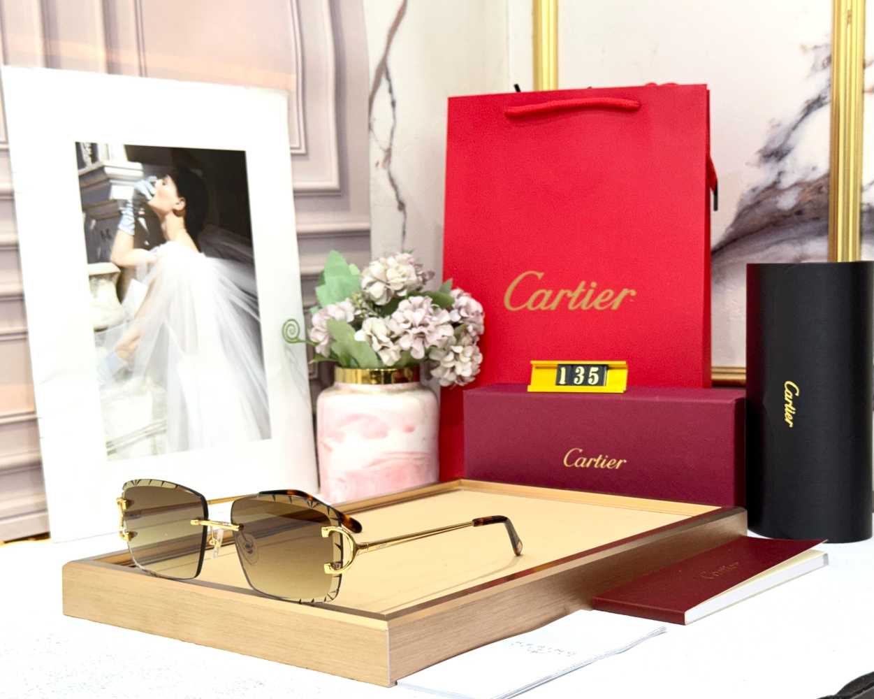Cartier Colour Changing Lens Brown Premium Sunglasses