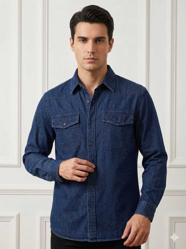 Amiri Dark Blue Premium Quality Men's Shirts