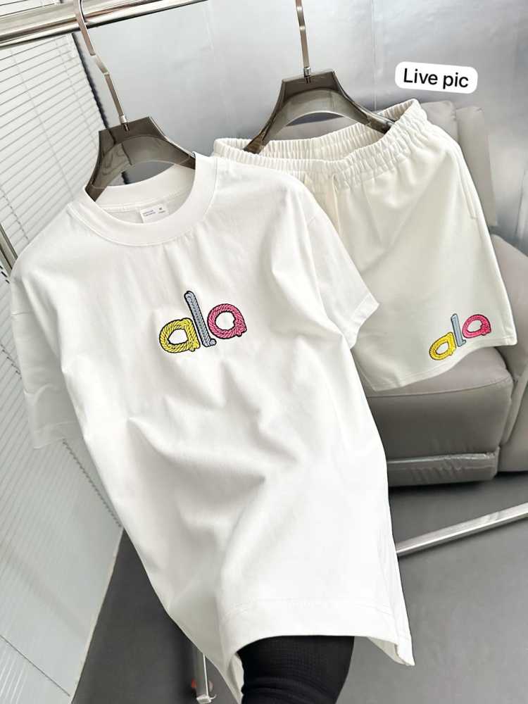 Alo White Premium Quality Shirt & Shorts Combo