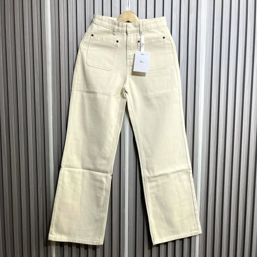 Christian Dior Off-White Relaxed Fit Denim for Women
