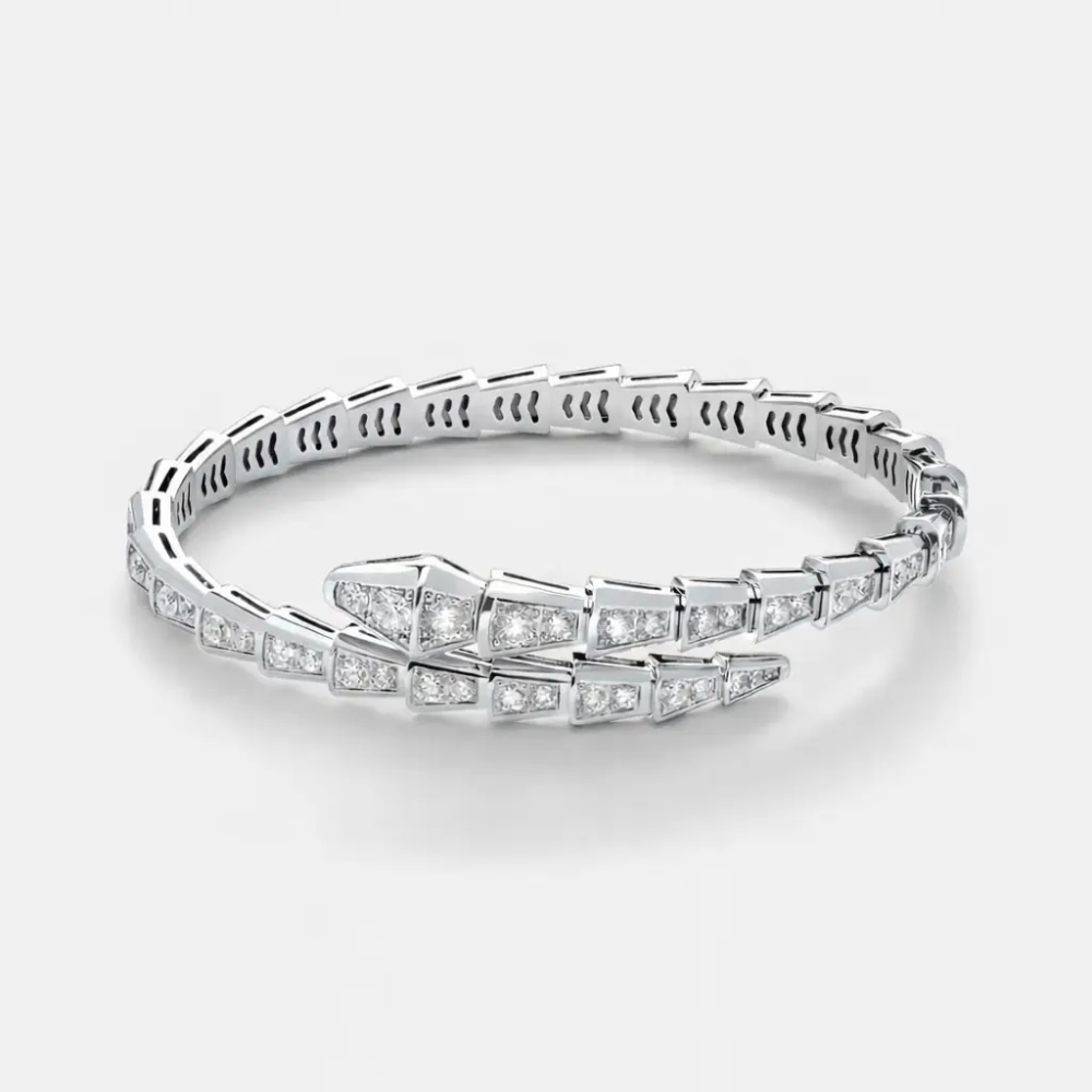 Bvlgari Serpenti Viper 18k White Gold Full Pavé Diamonds Bracelet