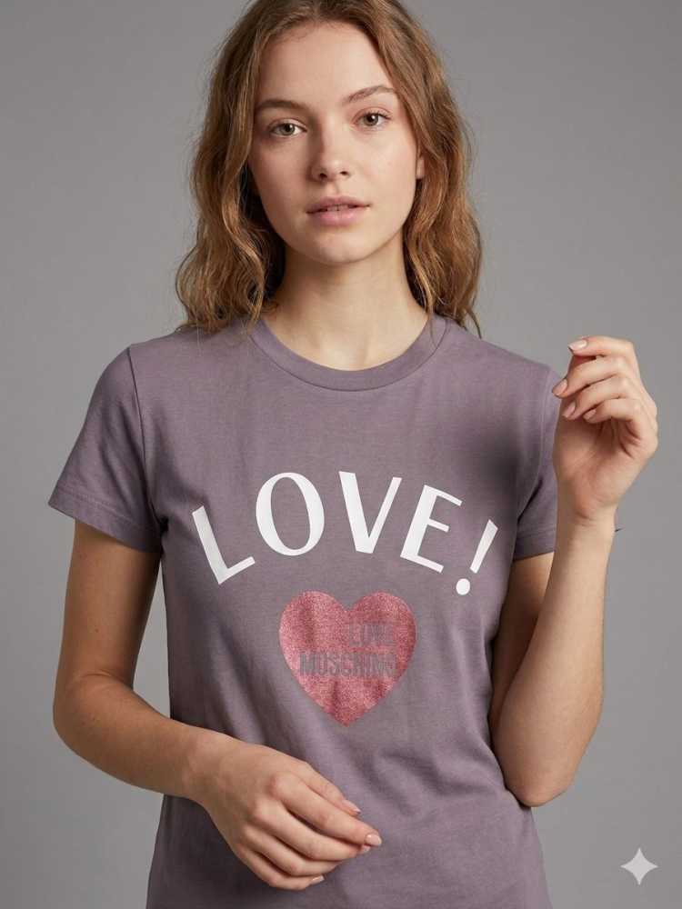 Moschino Purple Premium Quality Women T-shirt