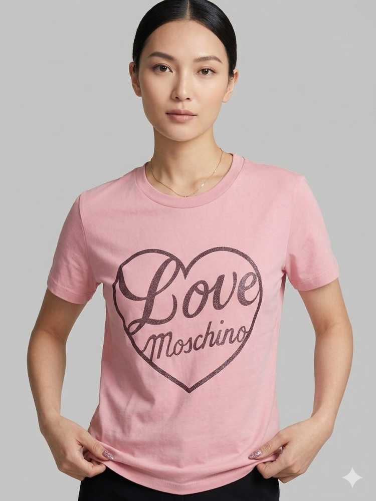 Moschino Pink Premium Quality Women T-shirt