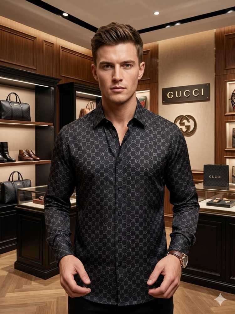 Gucci Black Premium Quality Cotton Shirt
