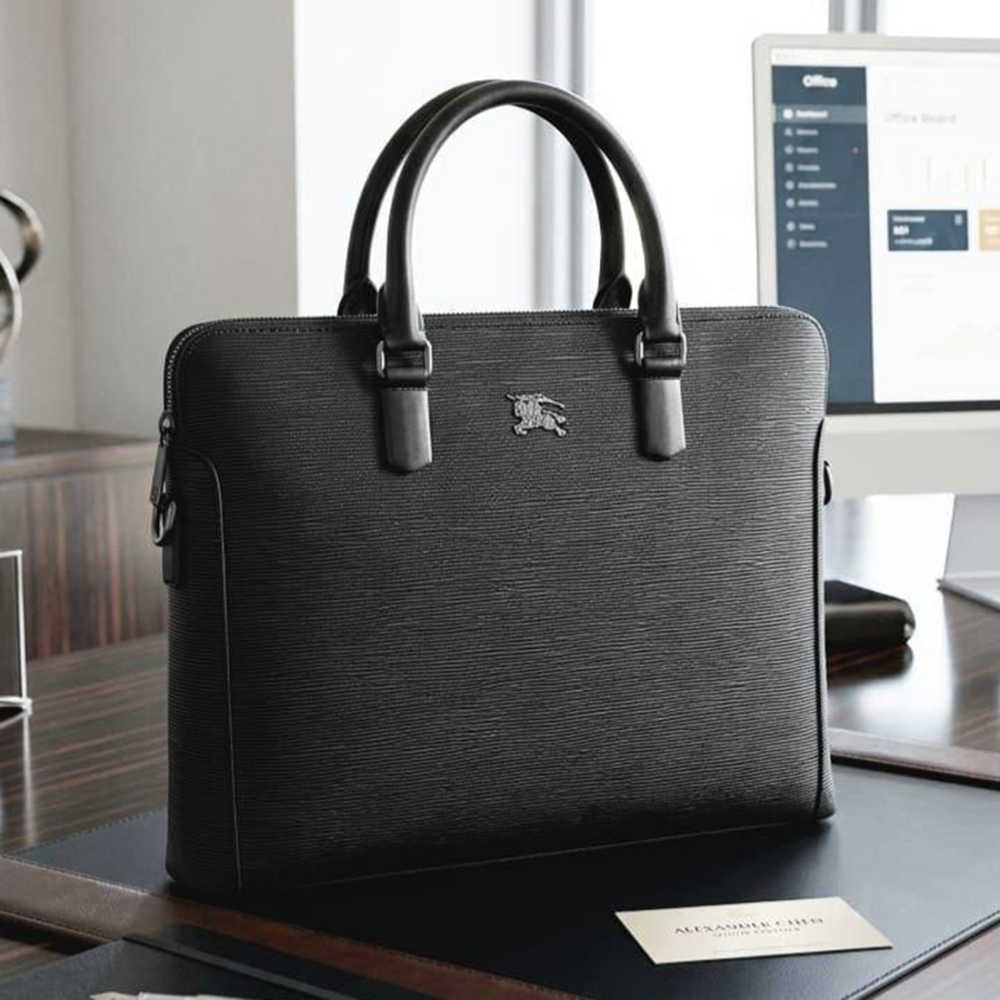 Burberry Premium Quality Leather Laptop Briefcase
