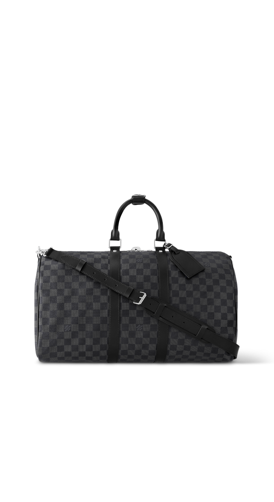 Louis Vuitton Keepall Bandouliére 50 Monogram Canvas Black Duffle Bag