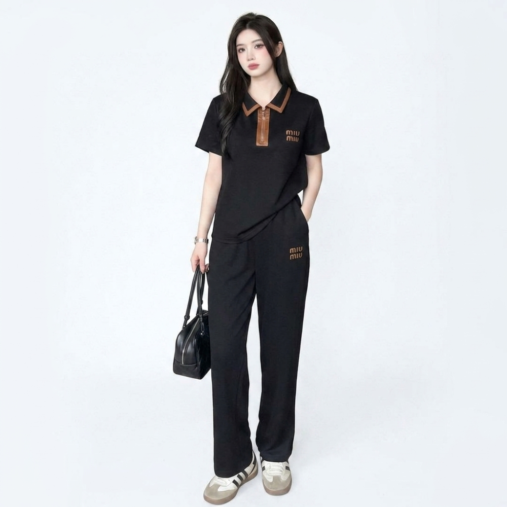 Miu Miu Black Premium Cotton Co-ord Set