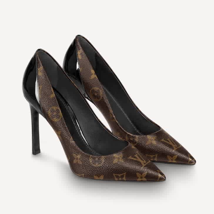 Louis Vuitton Brown Premium Quality Heels Sandals