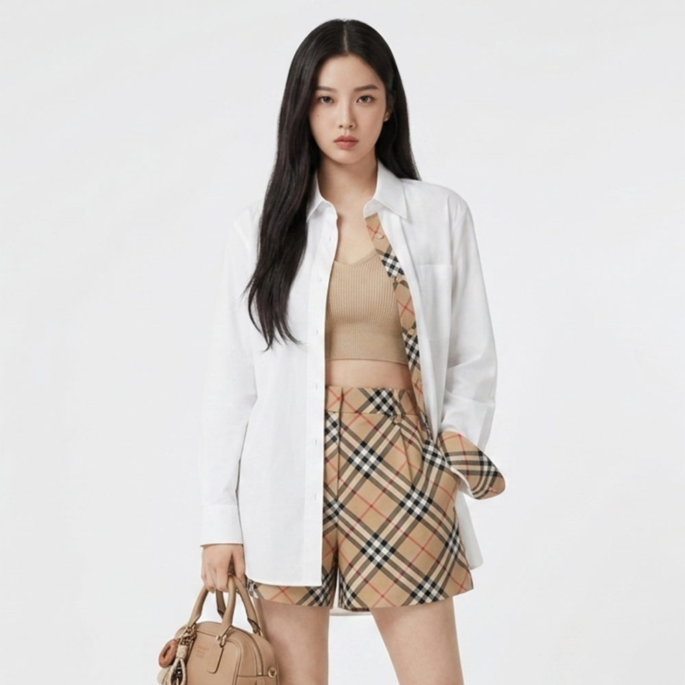 Burberry White Premium Quality Womens Shirt