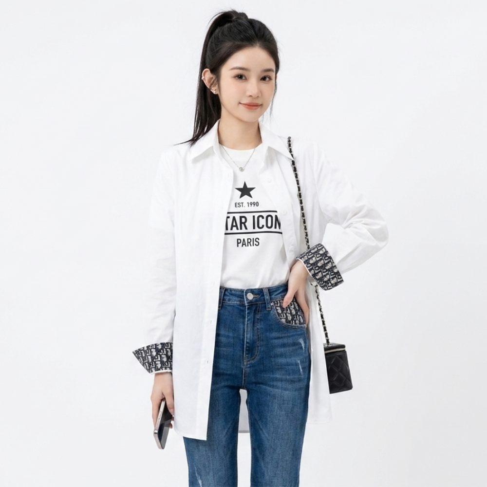 Dior White Premium Quality Womens Shirt
