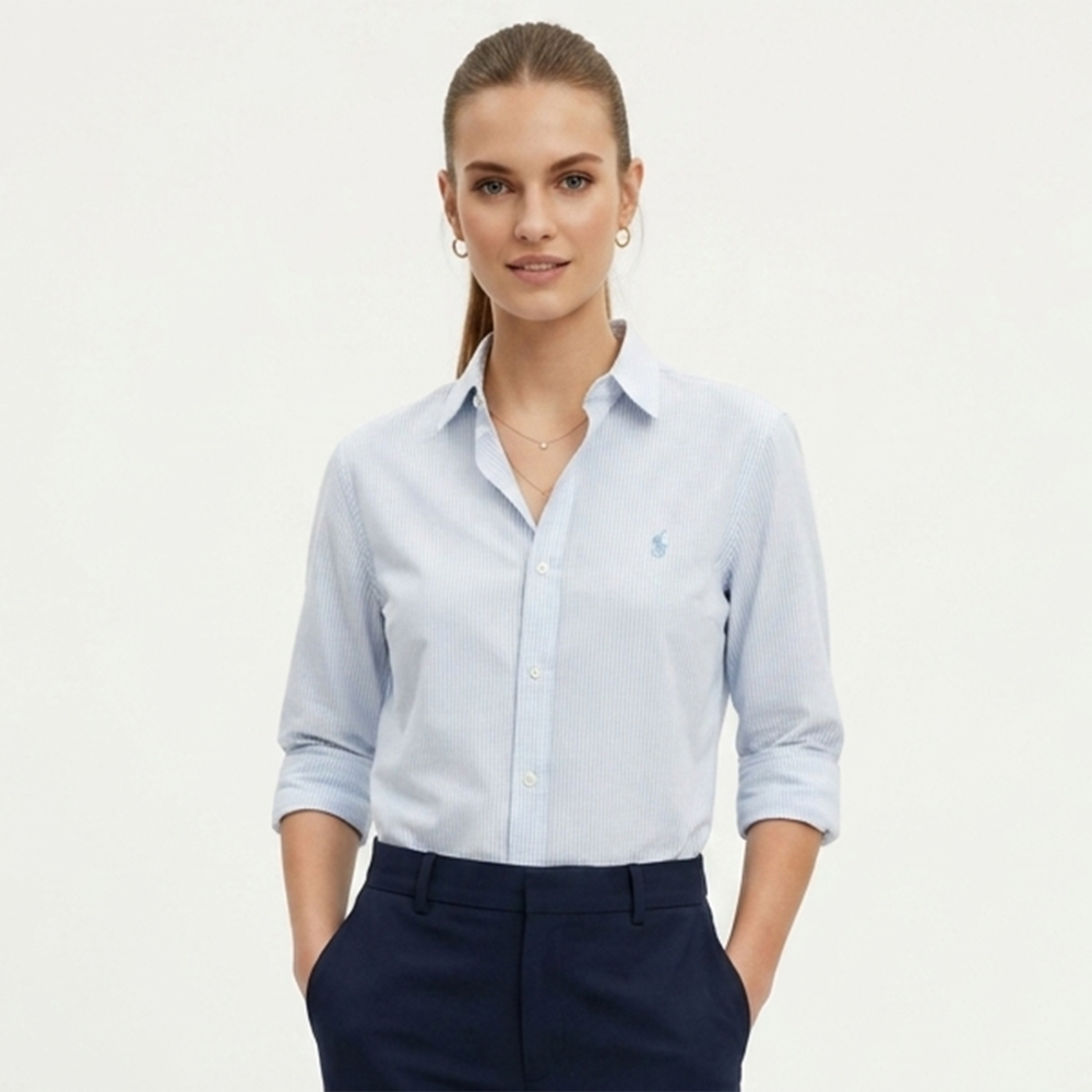 Ralph Lauren Sky Blue Premium Quality Women Shirt