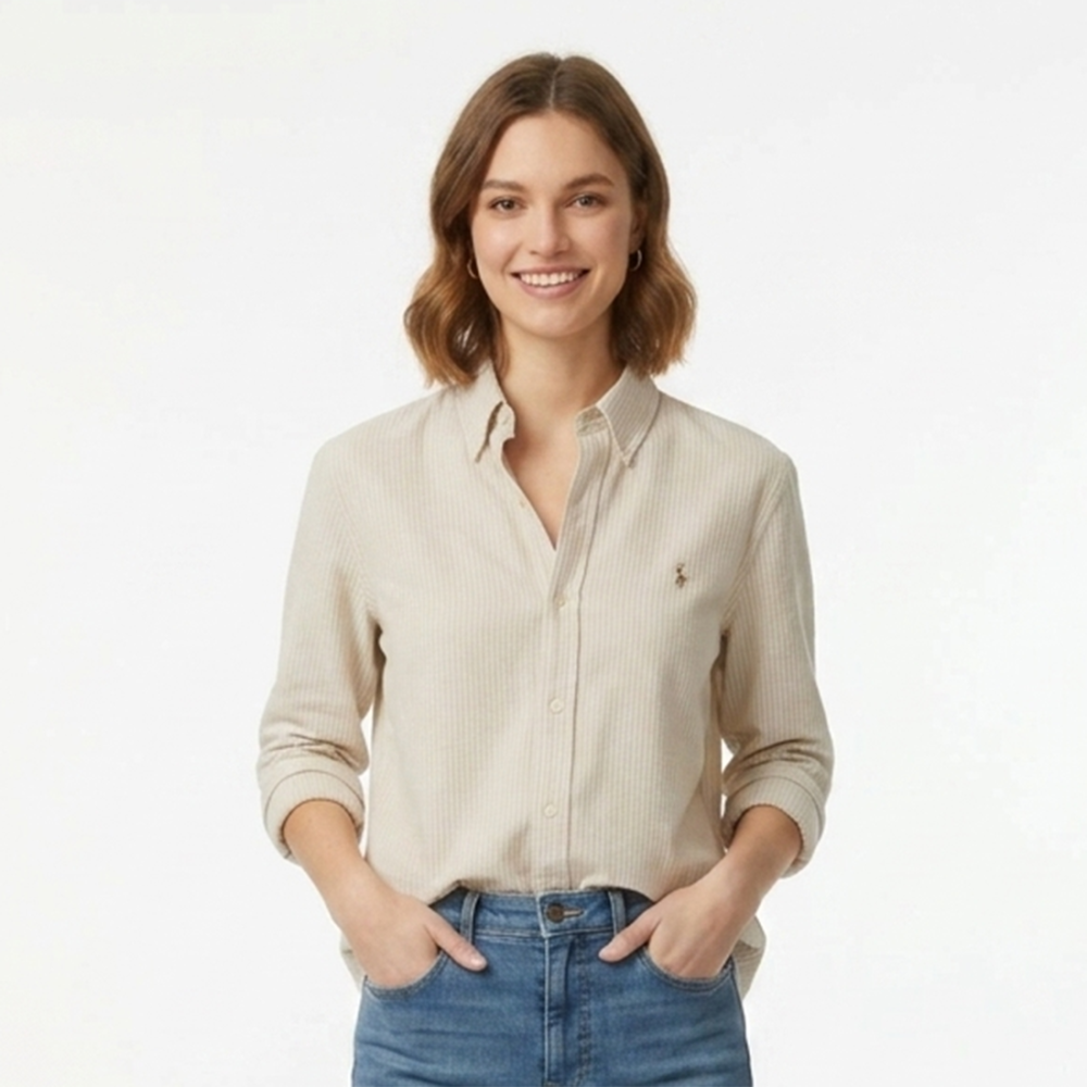 Ralph Lauren Cream Premium Quality Women Shirt
