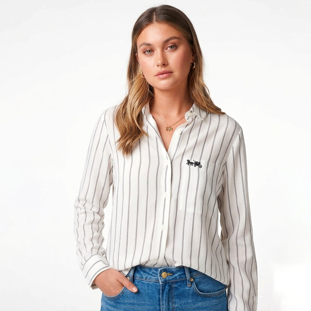 Coach White Premium Quality Women Shirt