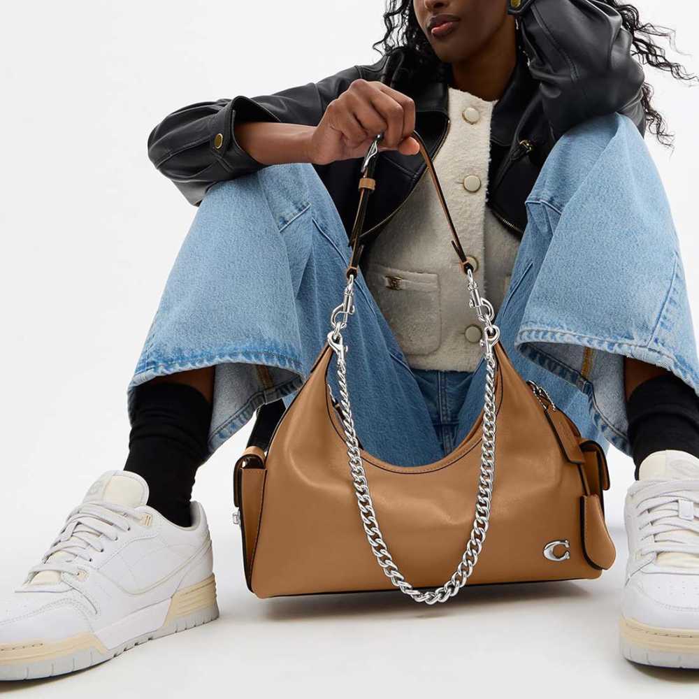 Coach Pocket Glazed Brown Juliet Bag