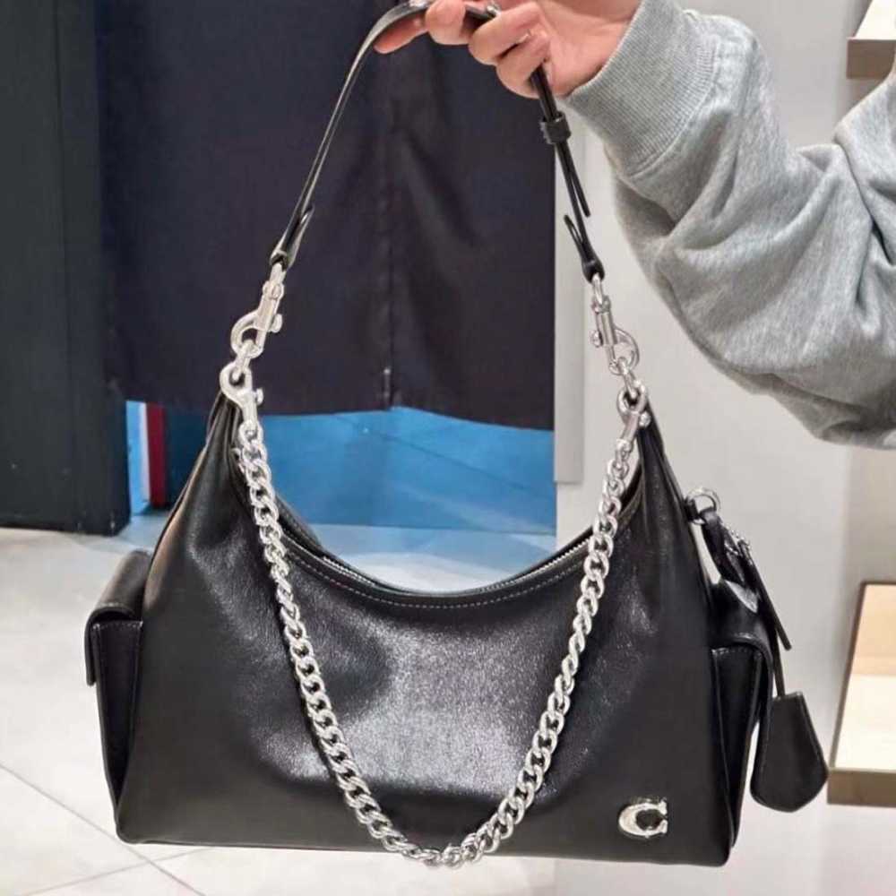 Coach Pocket Glazed Black Juliet Bag
