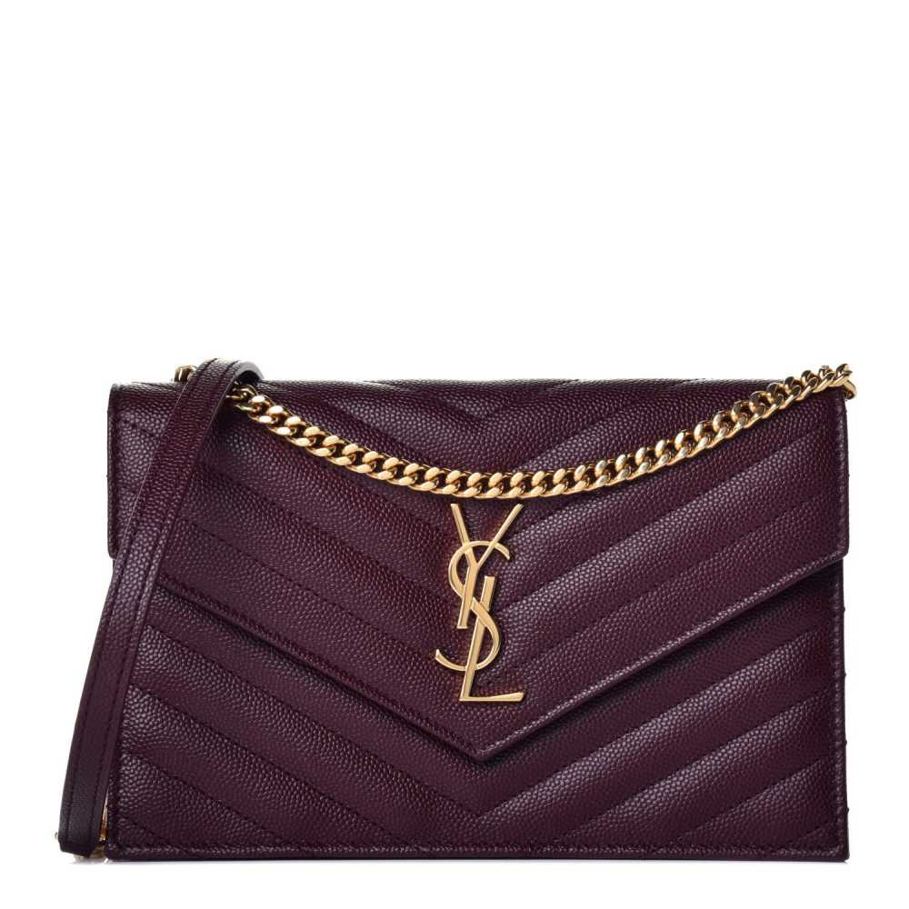 Saint Laurent Kate Grained Wine leather Sling Bag