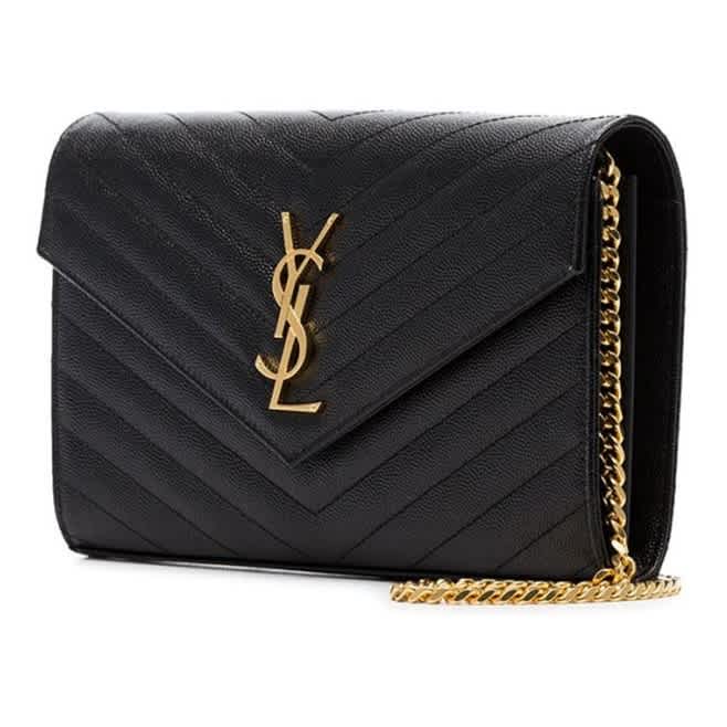 Saint Laurent Kate Grained Black leather Sling Bag