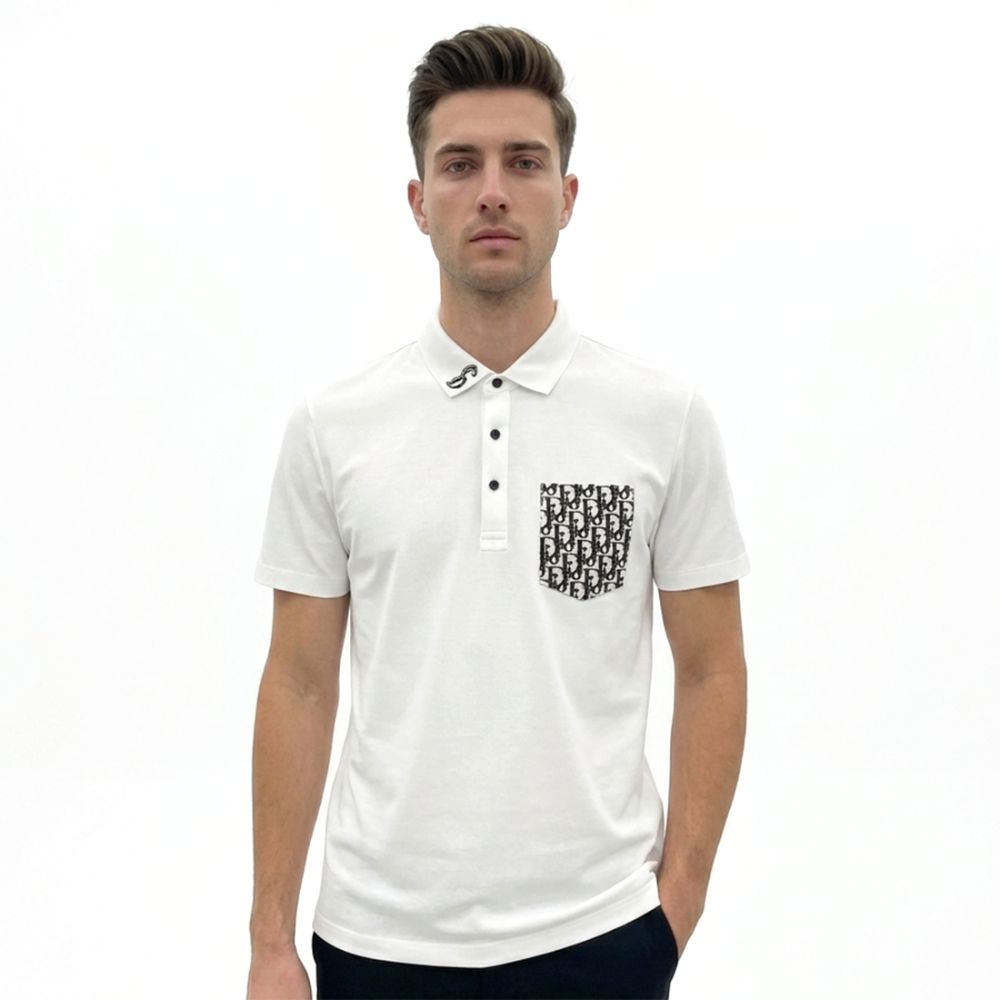 Dior White Premium Quality Polo T-Shirt