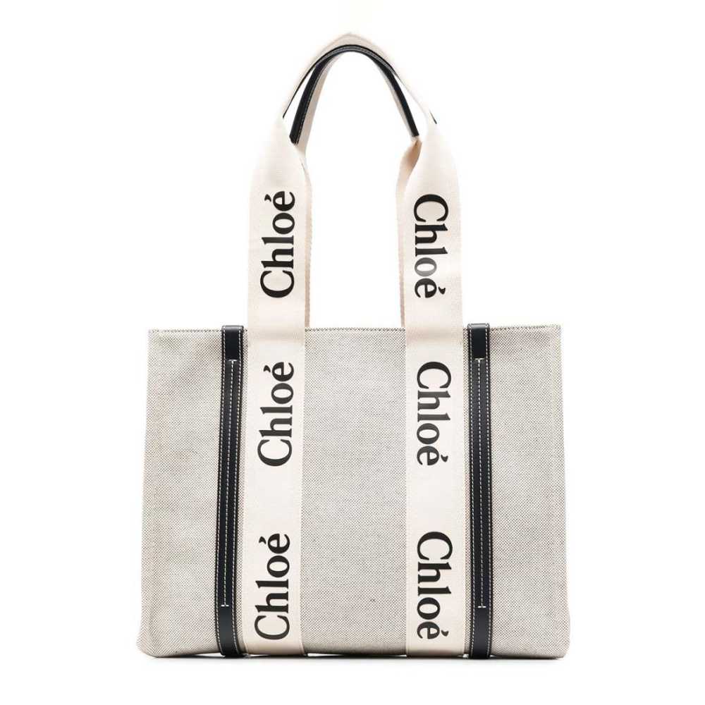 Chloe Woody White Large Tote Bag