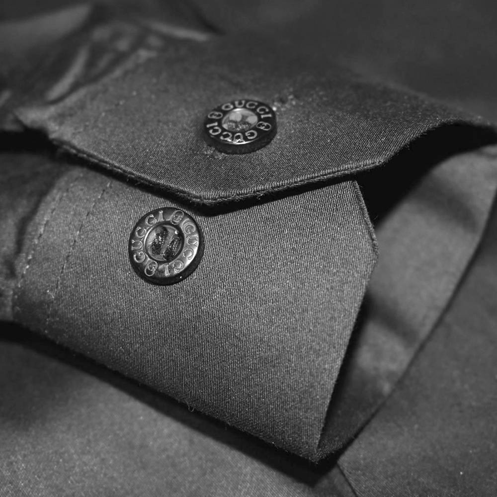 Gucci Bee Embroidered Black Kids Shirt-thumb-5